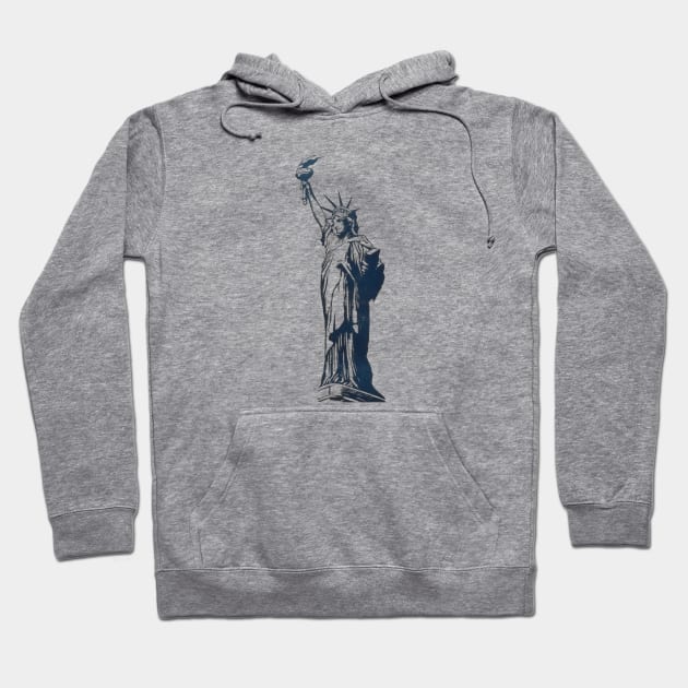 Vintage Statue of Liberty Hoodie by Distant War